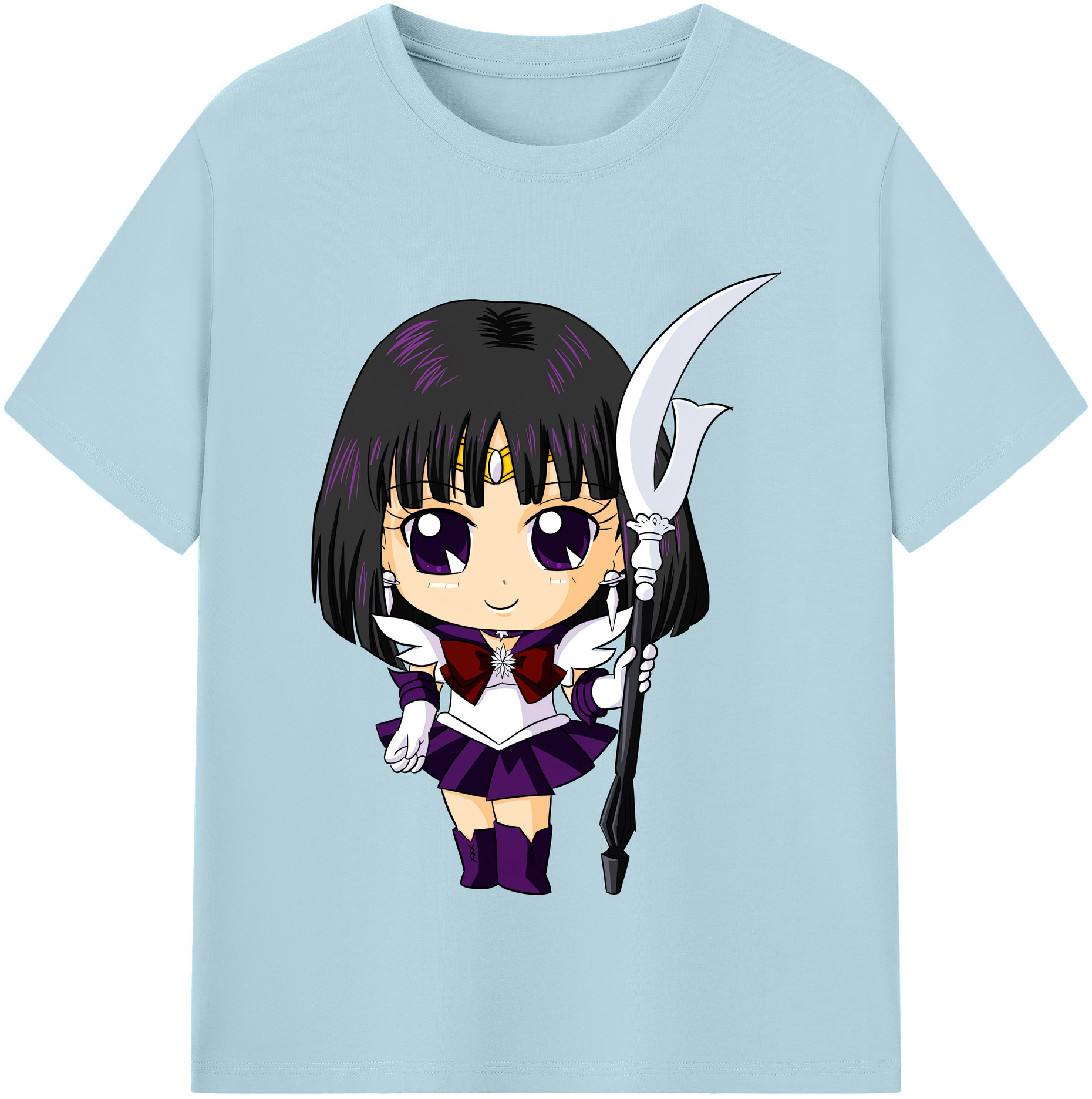 （画像用） 美少女戦士セーラームーン 土萠ほたる Sailor Moon Tomoe Hotaru （セーラーサターン；Sailor Saturn） 綿100％半袖Tシャツ（フロントプリント）